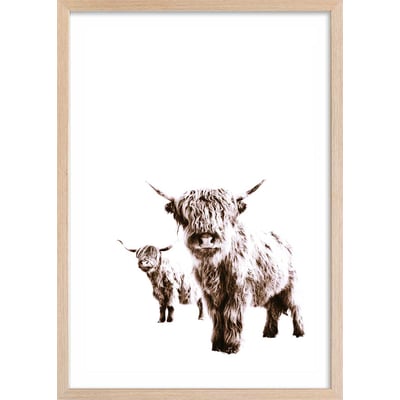 Affiche enfant jumelles en beige HEXOA