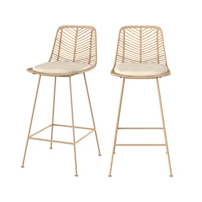Lot de 2 chaises pour îlot central 66 cm en rotin - TAMARA RENDEZ-VOUS DÉCO