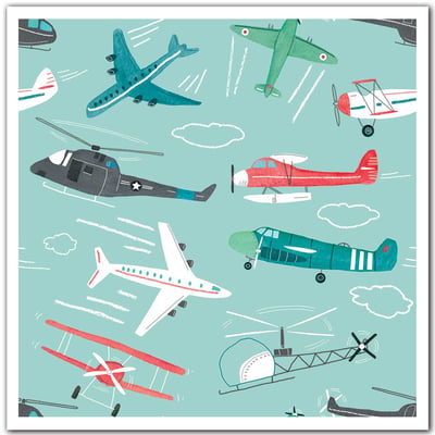 Affiche enfant avions à gogo HEXOA