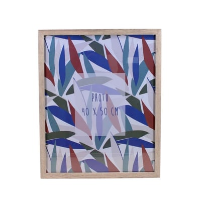 Cadre photo en bois motifs feuillage 40x50cm ORNAMI
