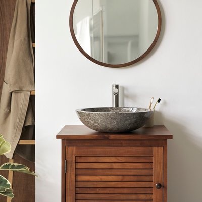 Vasque ronde en marbre grey CALYPSO TIKAMOON