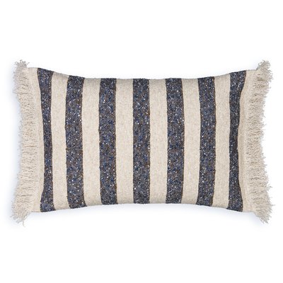 Leno Striped Fringed 100% Cotton Cushion Cover AM.PM