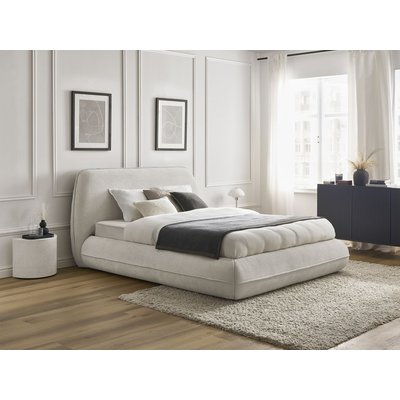 Lit coffre bois et panneaux de particules tissu texturé, LIAM BOBOCHIC