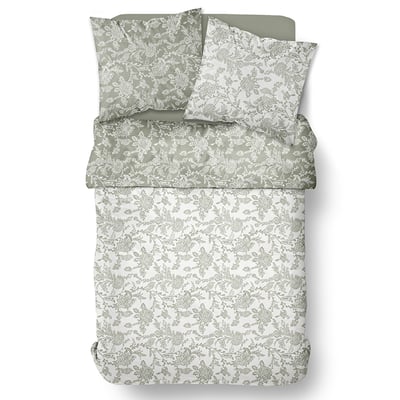 Parure de lit uni 1 personne imprimé + Drap Housse COCON TODAY