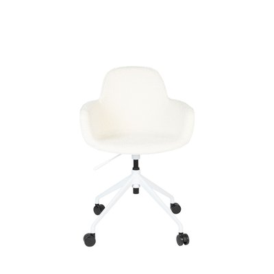 Chaise de bureau en tissu bouclette avec accoudoirs pivotante à roulettes- ALBERT KUIP ZUIVER