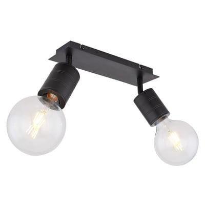 Plafonnier 2 ampoules en métal design industriel HERMINE GLOBO LIGHTING