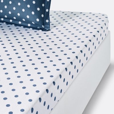 Getupftes Spannbettlaken Clarisse, Flanell LA REDOUTE INTERIEURS