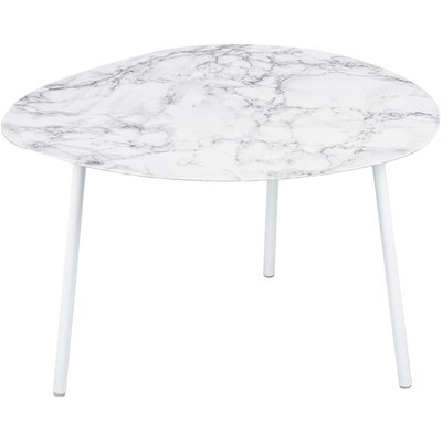 Table basse en métal imitation marbre Ovoid 58 x 51 cm LEITMOTIV