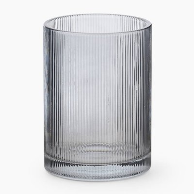 Porte brosses à dents en verre striée, 8x8x12cm MONOPRIX