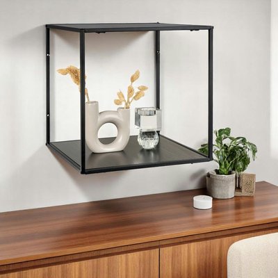 Etagère cube design en métal noir TALLINN PIER IMPORT