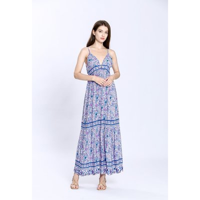 Robe longue imprimée, à fines bretelles SEE U SOON