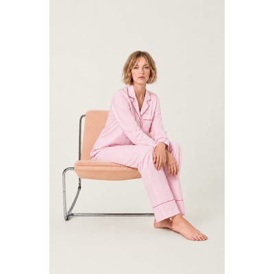 Pyjama boutonné en popeline de coton couleur unie Constance ARTHUR