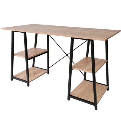 Bureau bois et métal noir 120x50x73cm WADIGA