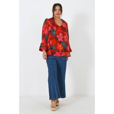 Blouse en voile imprimé floral en superposition JEAN-MARC PHILIPPE