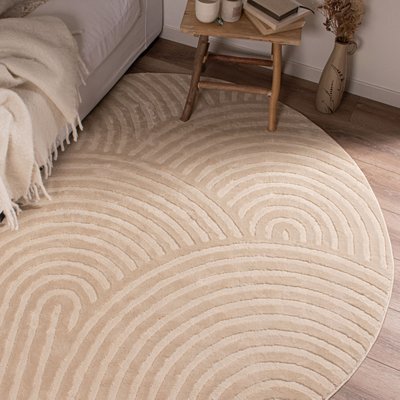 Tapis de salon rond aux motifs arqués BIANCA NAZAR RUGS