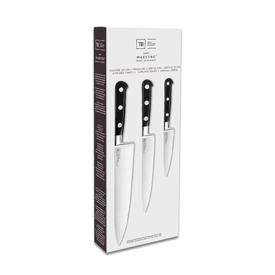 Coffret de 3 couteaux   office tranche lard cuisine-MAESTRO TARRERIAS BONJEAN