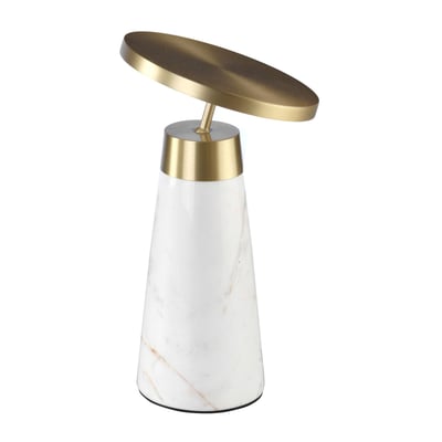 Lampe de bureau en marbre blanc et acier doré ANGEL CERDA