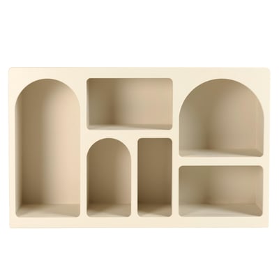 Buffet 6 niches 120x30cm en bois peint couleur beige NELIA PIER IMPORT