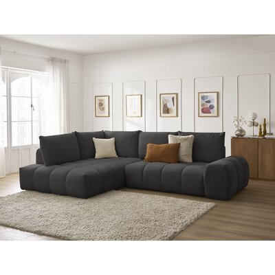 Canapé d'angle convertible 3 places en tissu texturé, EVEREST BOBOCHIC