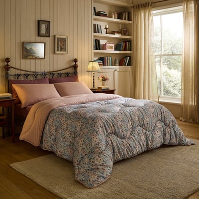 10.5 Tog Coverless Duvet And Pillowcase Set Vintage Meadow NIGHT LARK