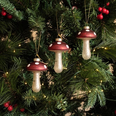 Set of 3 Toadstool Baubles SO'HOME