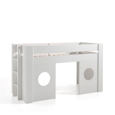 Lit enfant mezzanine en bois 90x200cm - Hublot DRAWER