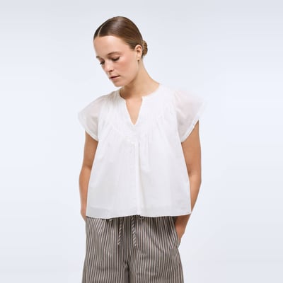 Top manches courtes uni en coton BIO GOTS MONOPRIX