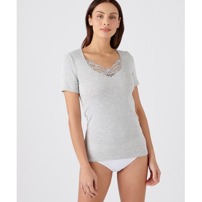 T-shirt fine côte guipure Thermolactyl DAMART