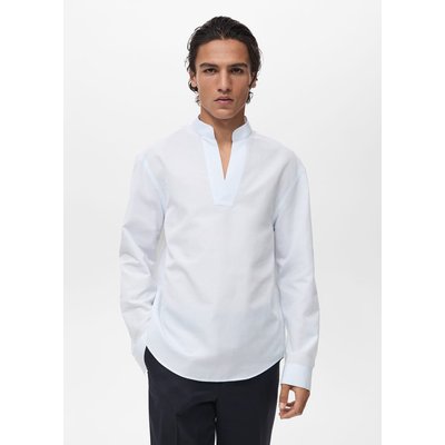 Chemise lin col mao MANGO MAN