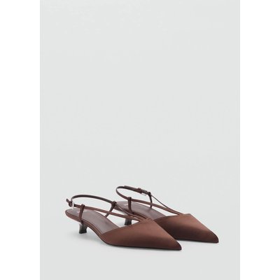 Chaussure talon kitten heel en satin à brides MANGO