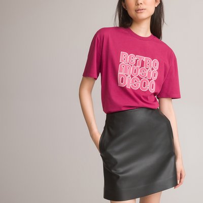 Футболка с круглым вырезом и принтом спереди LA REDOUTE COLLECTIONS