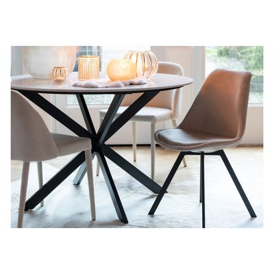 Chaise de salle à manger scandinave en velours et métal (lot de 2) - ELENE HELLIN, DEPUIS 1862