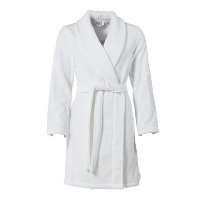 Peignoir bouclette de coton col châle ELOGES CARRE BLANC