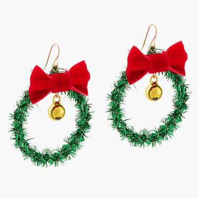 Boucles d'oreilles Noël couronnes BALABOOSTE