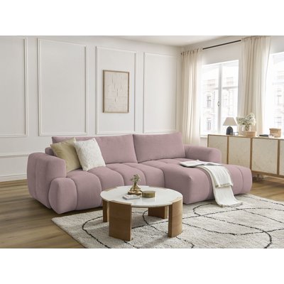 Canapé d'angle convertible 3 places en tissu lisse, FUJI BOBOCHIC