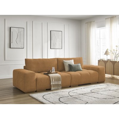 Canapé droit convertible 3 places en tissu bouclette, ANAKIN BOBOCHIC