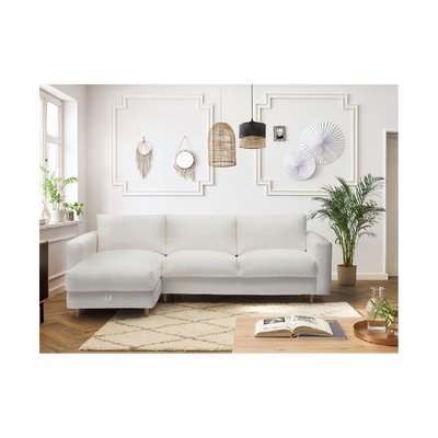 Canapé d'angle convertible 4 places en tissu bouclette, COCOONE BOBOCHIC