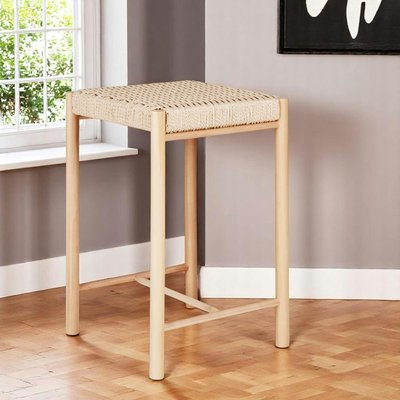 Tabouret de bar en bois et corde tressée (lot de 2) MENDOZA PIER IMPORT