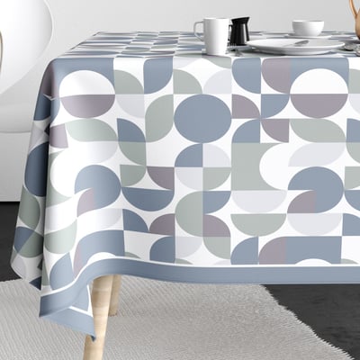 Nappe rectangulaire anti tache Coton Skandina Bleu EDEN