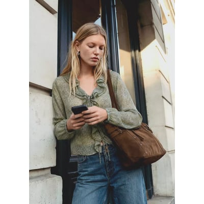 Blouse imprimée à volants MANGO TEEN