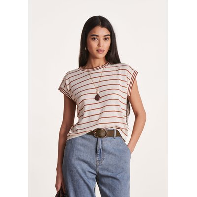 Pull rayé manches courtes col rond LA FEE MARABOUTEE