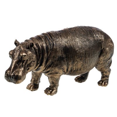 Hippopotame debout patine doré AMADEUS