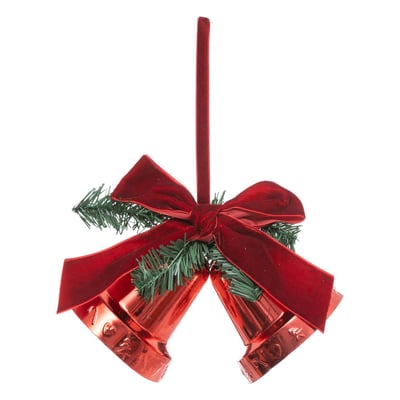 Décoration de sapin cloches rouge 20cm ATMOSPHERA