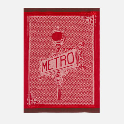 Torchon jacquard en coton PANNEAU MÉTRO COUCKE
