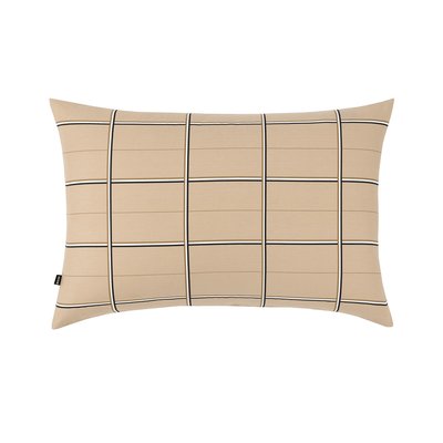 Taie d'oreiller en satin de coton gris, BOSS CHECK BOSS HOME