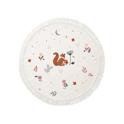Tapis rond écureuil à pompons Princesse Nature VERTBAUDET