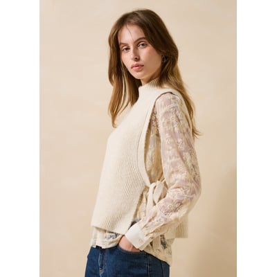 Pull sans manches en côtes LA FEE MARABOUTEE