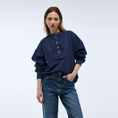 Blouse manches longues unie en coton BIO GOTS MONOPRIX