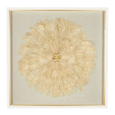 Décoration murale FLEUR en plumes - Écru BLANC D’IVOIRE