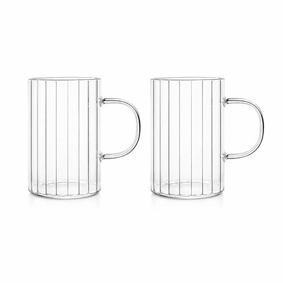 Lot de 2 tasses 25cl en verre borosilicate avec anse, LEIA OGO LIVING
